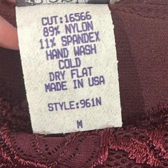 Hanky Panky Burgundy Lace Tank Top Camisole M Made in USA Cottagecore Y2K Boho - Picture 7 of 7